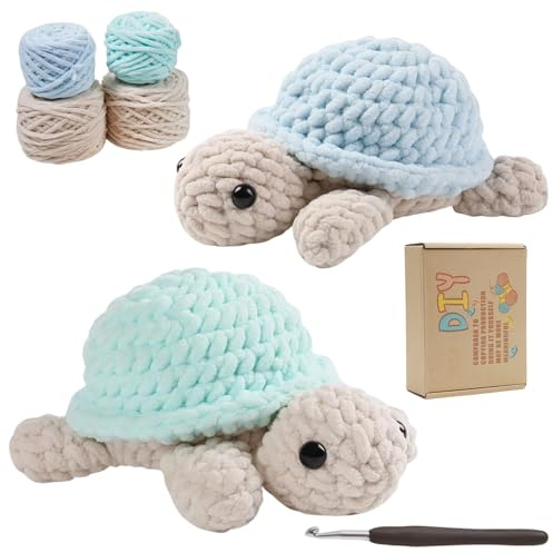 Tutamaz Set di crochet per principianti, 2 pezzi, per bambini, adulti, set di crochet con istruzioni video per l'uncinetto, accessori fai da te