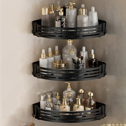 Asotckom 3er-Pack Dusch-/Küchen-Organizer, Caddy, Badezimmer-Caddy, wasserdicht, großes Fassungsvermögen, Kunststoff, zum Aufhängen von Accessoires, 1