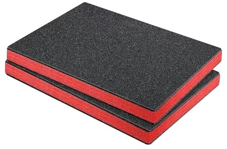 Milageto 2 x Werkzeugkasten-Schaumstoff, Schubladeneinlage, Organizer-Blatt, Verpackungspolsterung, zuschneidbare Schaumstoffeinlagen für Koffer zum Verpacken, 40x50x3cm