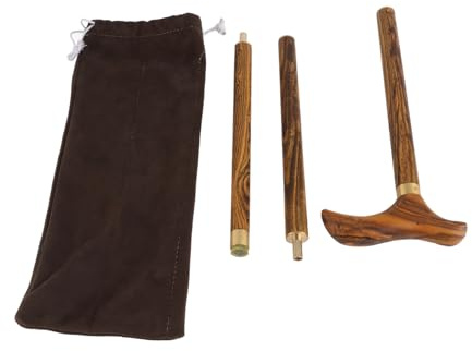 Bastón Plegable Profesional, bastón de Madera de ébano con Mango en T para Movilidad de Personas Mayores, diseño portátil Ligero para Personas Mayores y Entrenamiento de