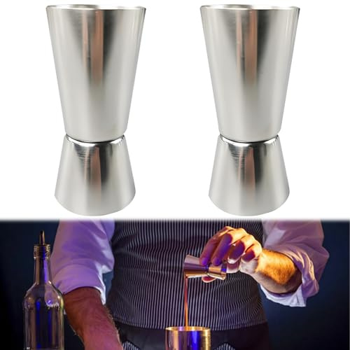 Doseur Cocktail 2cl 4cl,2 Pièces Double Mesureur Jigger en Acier Inoxydable de Haute Qualité,Accessoire de Bar Professionnel pour Gin,Whisky,Cocktails et Spiritueux