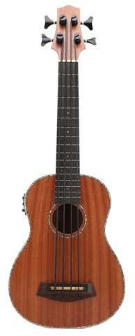 NOENNULL Akustische Bassgitarre, 4 Saiten, Akustische Elektroakustik-Akustikgitarre, Ukulele aus Holz mit Equalizer für Konzerte