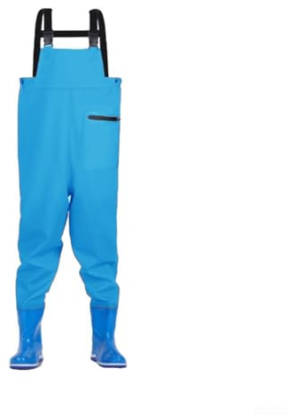 Stivaletti da pesca per bambini, impermeabili, con pantaloni antipioggia, per adolescenti, ragazzi e ragazze, esplorazione del flusso integrata (30/31 blu)