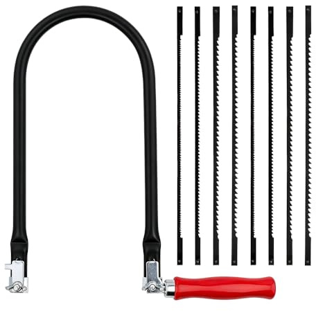 Udbrud Kit de scie à chantourner avec 9 Lames 10/14/24/32 Dents Set de Scie à Découper Rotative à 360°pour Modélisme et Travail Artisanal