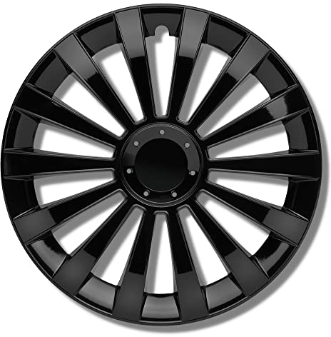 Albrecht Copricerchi 16 Pollici Nero Neri per Cerchioni in Acciaio - Borchie Pollici Meridian in plastica di Alta qualità con Rivestimento a Strati - Made in EU