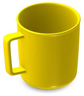 Kindergeschirr - Henkelbecher Valon 200 ml, 6 Stk - sonnengelb -Tasse Trinkbecher Kaffeebecher Teebecher - Campinggeschirr