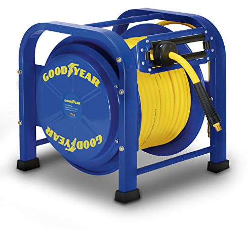 Goodyear Schlauchtrommel Pro Heavy Duty Federstahl Einziehbare Luftschlauchtrommel 30m (3/8 in. x 100 ft.) Angetrieben mit 2 Jahren Garantie