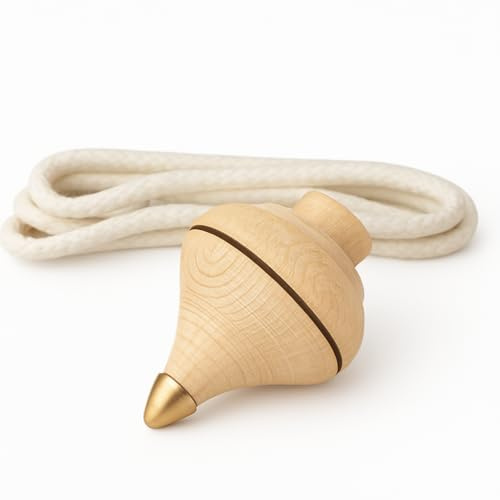 Peonza Madera Premium. Diámetro: 6.5 cms. Alto: 9.5 cms. Punta latón.