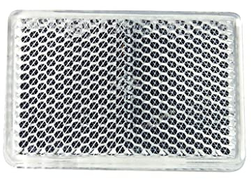 OROK - Lot de 4 catadioptres rectangulaire adhésif/Réflecteur rectangulaire, cataphote - Coloris : Blanc - Dimensions : 57x39mm - Forme : Rectangulaire - 4 pièces