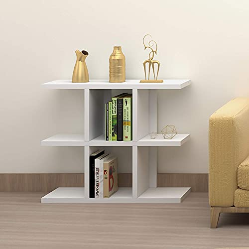 URBNLIVING Avalon Wooden Bookcase Living Room Modern Display Shelves Storage Unit Divider (3 Tier)