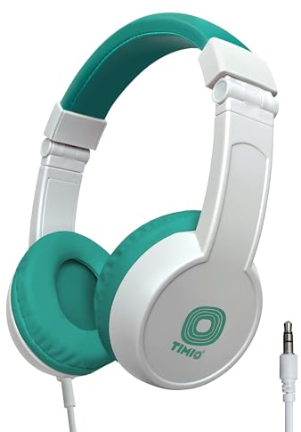TIMIO Cuffie pieghevoli per bambini | Leggere, piccole, compatte | Compatibile Player e altri dispositivi | Volume limitato a 85 dB | Cavo staccabile | Condivisione di musica