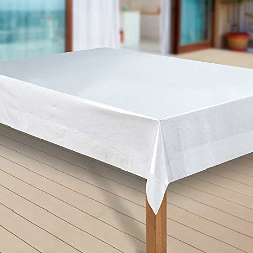 laro Wachstuch-Tischdecke Abwaschbar Garten-Tischdecke Wachstischdecke PVC Plastik-Tischdecken Eckig Meterware Wasserabweisend Abwischbar, Muster:Folie Transparent. Glitter, Größe:80-120 cm