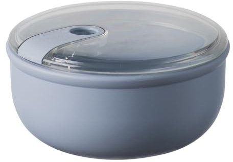 OMADA Contenitore Ermetico per Alimenti da 0,75 L, Porta Pranzo Rotondo | Contenitore con Coperchio Trasparente 15,7x15,7x H8,2 cm, Lavabile in Lavastoviglie, Chiusura Ermetica, Collezione Pull Box
