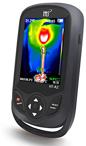 HT-A2 Infrarot Wärmebildkamera, 320 x 240 Infrarot Auflösung Thermalbildungskamera, Temperaturmessbereich -20°C bis 300°C mit 3.2 Zoll TFT Display Bildschirm, 9Hz Bildrate von Wärmebildern