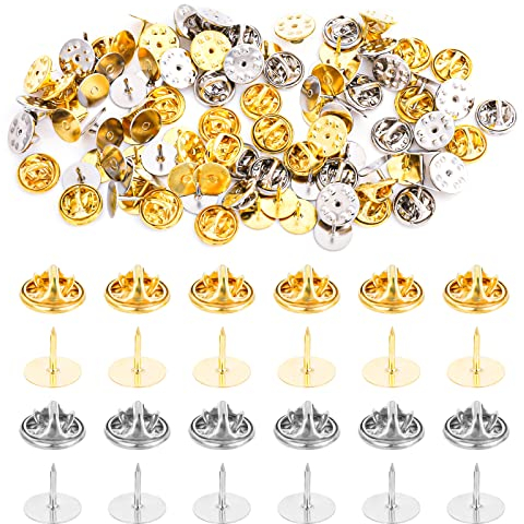Schmetterling Anstecker Pin 50 Stück Metall Schmetterlings Pins Anstecker Gold Silber Clutch Krawattennadeln für Brosche Abzeichen Basteln DIY
