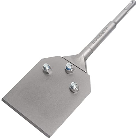 RANSENERS Nucraft Spachtelmeißel SDS-Plus 250x100 mm, Bodenschaber für Abziehen von Fußbodenkleber, Teppich, Linoleum, Fliesenkleber, PVC-Fliesen, Farbe