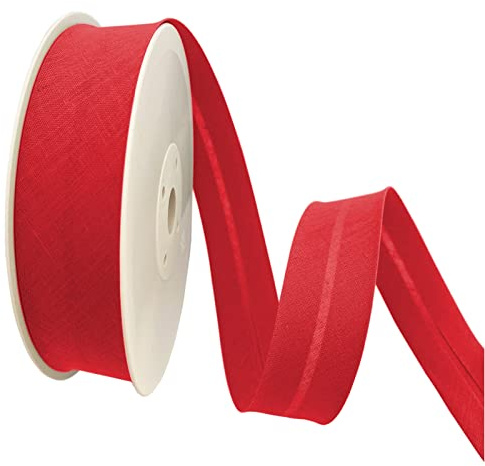 TEXTEX = 30 mm Breites Schrägband. 50% Baumwolle und 50% Polyester. Stück von 10m - (Roter Ferrari)