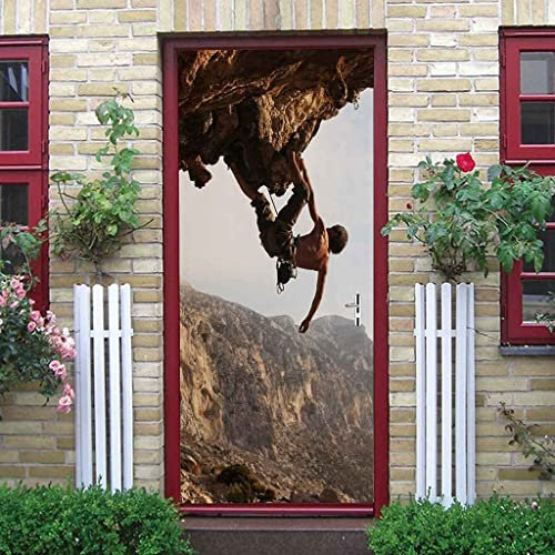 Türtapete Selbstklebend Türposter - Figur Klettern 100 X 215 Cm - Fototapete Türfolie Poster Tapete Strand Meer Nordsee Ostsee Beach Wasser Blau 3D Türaufkleber Selbstklebend Diy Türbild