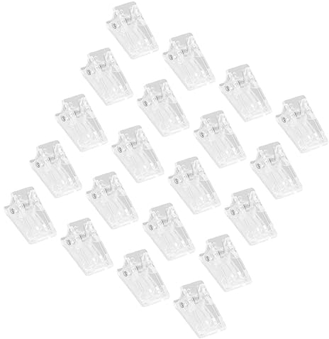 OHPHCALL 20stücke Transparente Selbstklebende Clips Federdesign Kleine Clips Für Karten Ausweise Abzeichen Poster Wandteppich