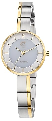 ETT Eco Tech Time Solar Damen Uhr Analog mit Edelstahl Armband ELS-12150-42M
