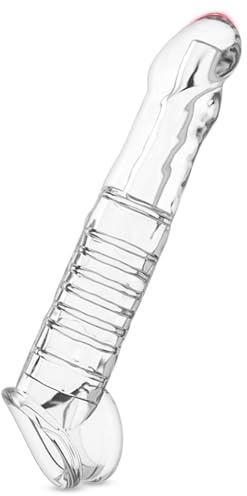 Penishülle Penis Sleeve - Penis Verlängerung 100 mm,Penis Extender für Penis Vergrößern,Penismanschetten Dildo mit Hodenring Penisring für Zeit Verlängern,Sex Spielzeug für Männer Paare (+100mm)