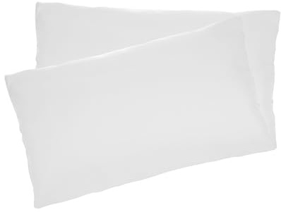 Juego de 2 Fundas Almohada, Funda Almohada 90x40 cm, Protector de Almohada, 100% Microfibra, Cierre con Cremallera, Transpirable, Extra Suave, Blanco