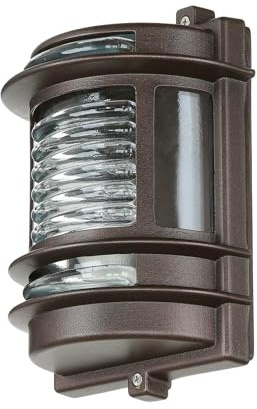 Licht-Erlebnisse Außenlampe Messing Glas in Rostbraun Antik IP64 Haustür Garten B:16 cm E27 wetterfeste Schiffslampe Outdoor Wandleuchte Balkon GRACIA