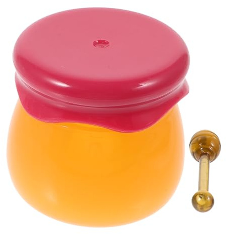 Housoutil Lip Balm Honey Pot 6g Small Cosmetic Jar with Spoon Leakproof Lid Travel-Friendly Empty Container-Red