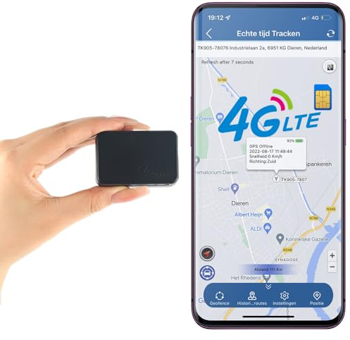 Mini Traceur GPS pour Voitures 4G Longue Autonomie 60 Jours Traqueur GPS Suivi en Temps Réel Caché Antivol Localisateur Petit Tracker pour Moto Vélo Scooter Enfants Valise Sacs Chat TK903