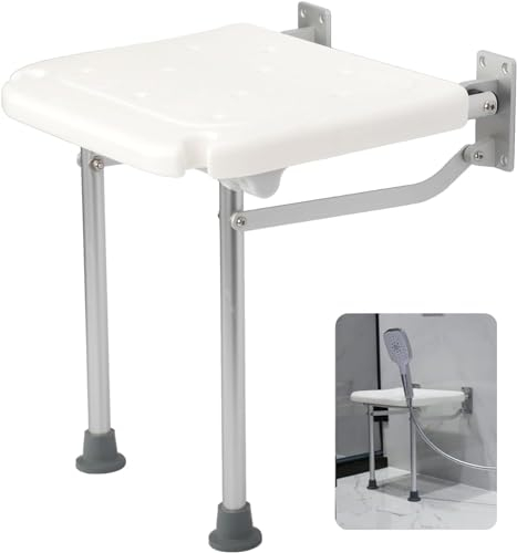 Duschklappsitz Für Wandmontage Klappbarer Duschsitz Mit Rutschfesten Füßen Duschhocker Badewannensitz Zusammenklappbar Dusche Sitzgelegenheit Stuhl Für Senioren, Behindert