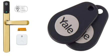 Yale Conexis L2 Smart Door Lock - Remote Access from Anywhere, Anytime, No Key Needed & P-YD-01-CON-RFIDT-BL Smart Door Lock Key Tags, Black, 2 Count (Pack of 1), One Size