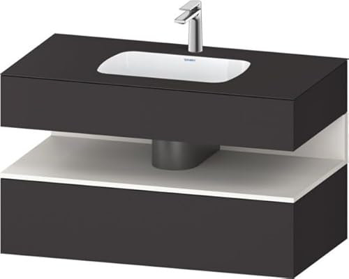 Duravit Qatego lavabo encastrado con base de lavabo consola, 1000x550x600mm, nicho blanco supermatt, QA4786084, Color: Grafito