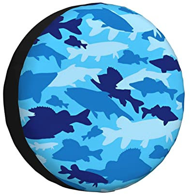 Radschutzhülle Angeln Camouflage Blau Autoreifen Premium Auto Reifen Taschen Personalisierte Radabdeckung Für SUV Auto Fahrzeuge 17 inch