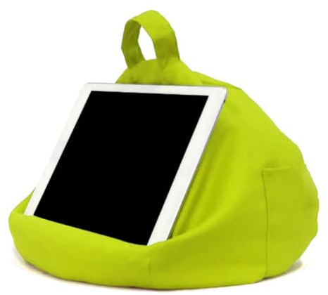 ARSBORUI Tablet Kissenständer mit Seitentasche, Weich Buchkissen, Tragbarer Multi-Angle Pillow Lap Stand für Tablets, Phones, Books (Green)