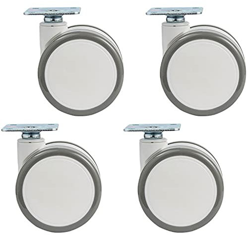 ITETONE Ruote girevoli di Ricambio in plastica da 65 mm per mobili, Piastra di Fissaggio da 42 mm, Ruote silenziose per Ufficio, Set da 4, carico Totale 150 kg, per apparecchiature mediche