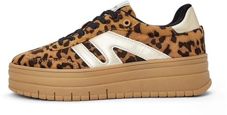LUCKY STEP Zapatillas Plataforma Mujer - Cuña Clásica Lona Retro Tobillo Bajo Cómodas Diarias