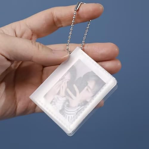 8 mini album fotografici glassati, 5,6 x 3,8 cm, trasparenti, tascabili, portachiavi, piccolo porta foto da appendere, ornamenti per foto, 10 pagine, 20 tasche per carte di credito, album da