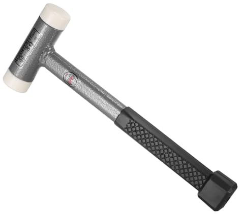 sourcing map 16oz Dead Blow Mallet 11.02 Double-Faced Nylon Head Alloy Steel Grip Non-Recoiling Mallet for Home Improvement Polished Surfaces Building Materials Equipment Installation, Black