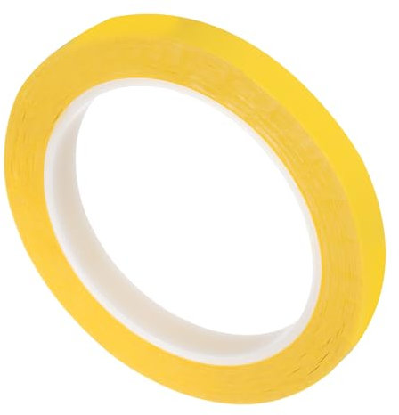 QUARKZMAN 1 Rollo de Cinta de Película de Poliéster Amarillo, Cinta PET Aislante Resistente al Calor y a Altas Temperaturas para Transformadores, Posicionamiento de Logotipos 5S, 12mmx66m