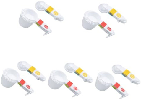 Alipis 5 Juegos cuchara medidora para hornear vasos cucharillas cucharilla multifuncional Bebiendo medidoras reutilizables cuchara medidora taza el plastico