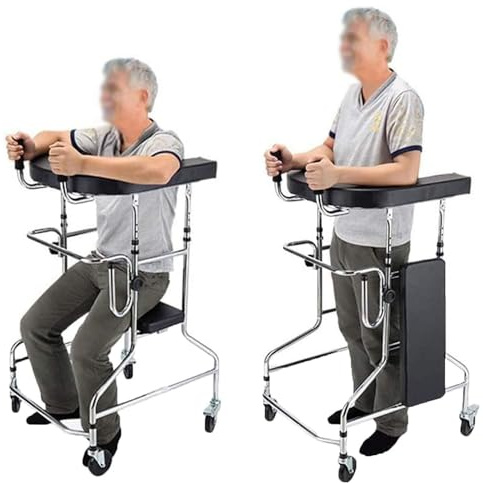 Stehhilfe Gehgestell mit U-förmiger Armlehne, Mobilitätshilfe auf Rädern für Training der unteren Gliedmaßen und Stabilitätshilfe