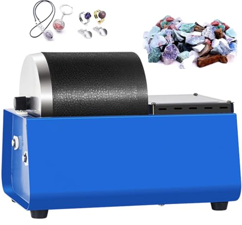 Rock Polisher Tumbler Machine for Jewelry, Natural Stone, Metal Parts - Efficient Polishing, Chamfering, Rust Removal