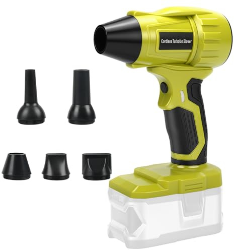 Gautesy Cordless Air Blower for Ryobi 18V Battery, Brushless 40m/s Stepless Speed Control 96000 RPM, Cordless Duster for Car Computer Dust Cleaner Jobsite Camping & Pool Toy(NO Battery)