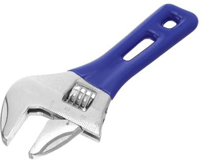 Operitacx Llave Ajustable de Boca Ancha Llave Inglesa Corta de Acero Vanadio Herramienta Multiusos para Reparaciones de Baño y Fontanería Agarre Seguro para Tuercas Variadas