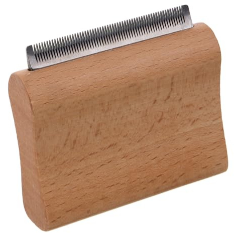 UTHCLO Pferdepflegebürste aus Holz und Metall Robustes Entfilzungswerkzeug für Pferde Kleines Deshedding tool mit Massagefunktion zur Fell Hautpflege bei Großtieren