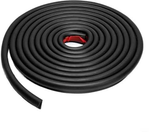 GANCEI Gouttière de pluie en forme de J de 6 m avec rail d'égouttement de 1,27 cm de hauteur pour toit de camping-car, remorque, dérivation de l'eau (noir)