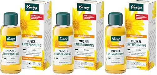 Kneipp Gesundheitsbad Muskel Entspannung - Badeöl mit wertvollem Extrakt der Arnika & ätherischen Ölen aus Cabreuva, Rosmarin & Pinus-Arten - belebt & tut gut nach körperlicher Anstrengung - 100ml