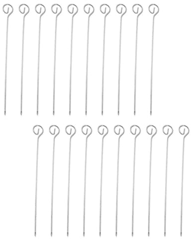MAGICLULU Brochettes pour Barbecue 20 Pcs en Acier Inoxydable 22,2 Cm Réutilisables pour Brochettes de Viande Barbecue Plein Air Cuisson Résistantes et Solide