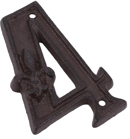 CHILDWEET Retro Cast Iron Door Number 4 Vintage Metal Address Sign for Home, Apartment, and Mailbox – Sturdy House Number Plaque for Gate and Room Doors