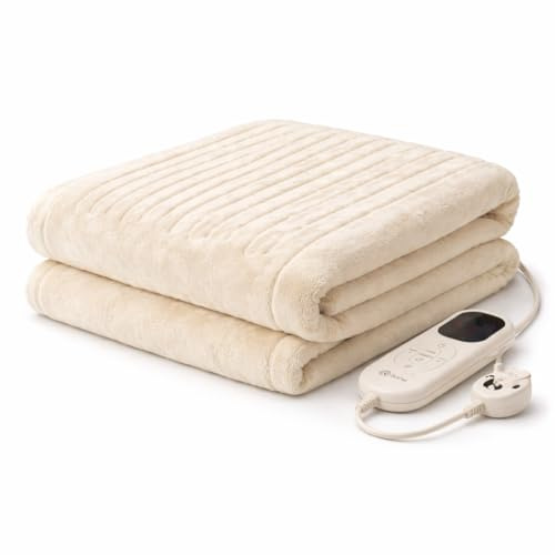 Sona HeatCloud 180x150cm Electric Heated Blanket – Carbon Fiber Heating Wire, Fast Warm-Up, Sleep Mode & Hygiene Mode, Auto Shut-Off Timer, Low EMF, Far Infrared Heat, Soft Throw